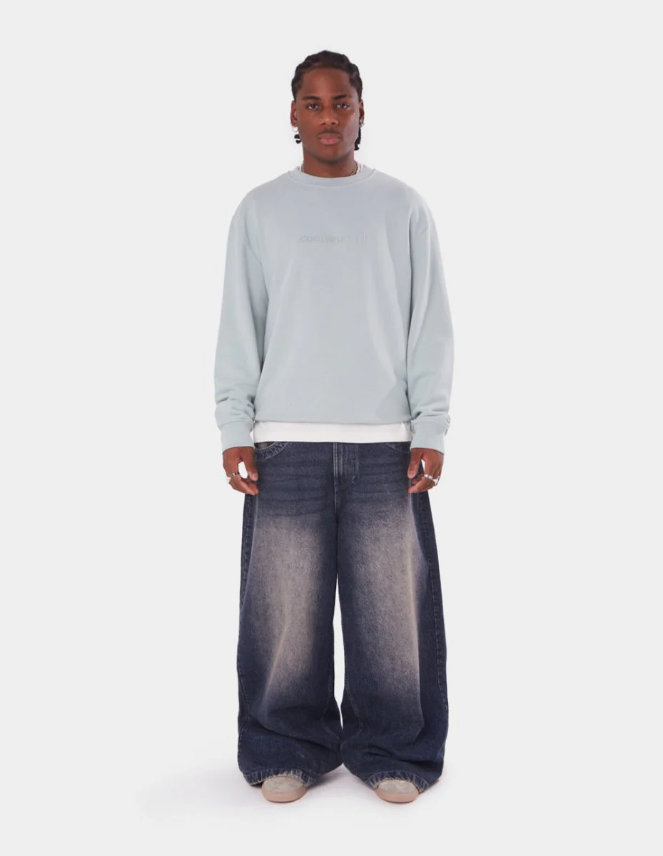 Embossed Sky Blue Crewneck - Image 2