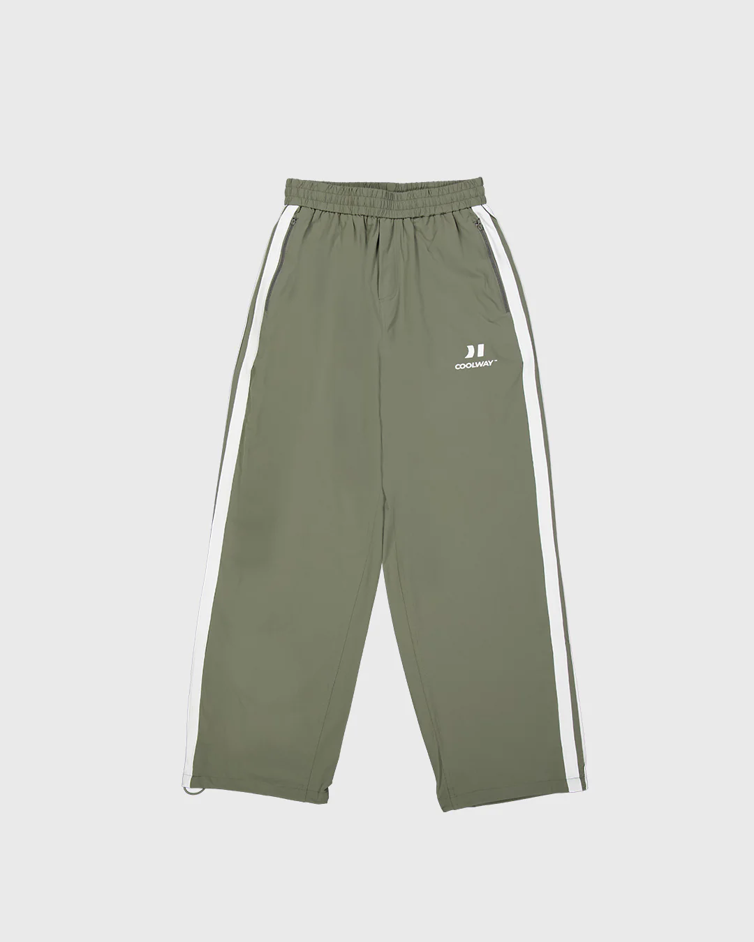 Olive Nylon Track Pants - Image 5