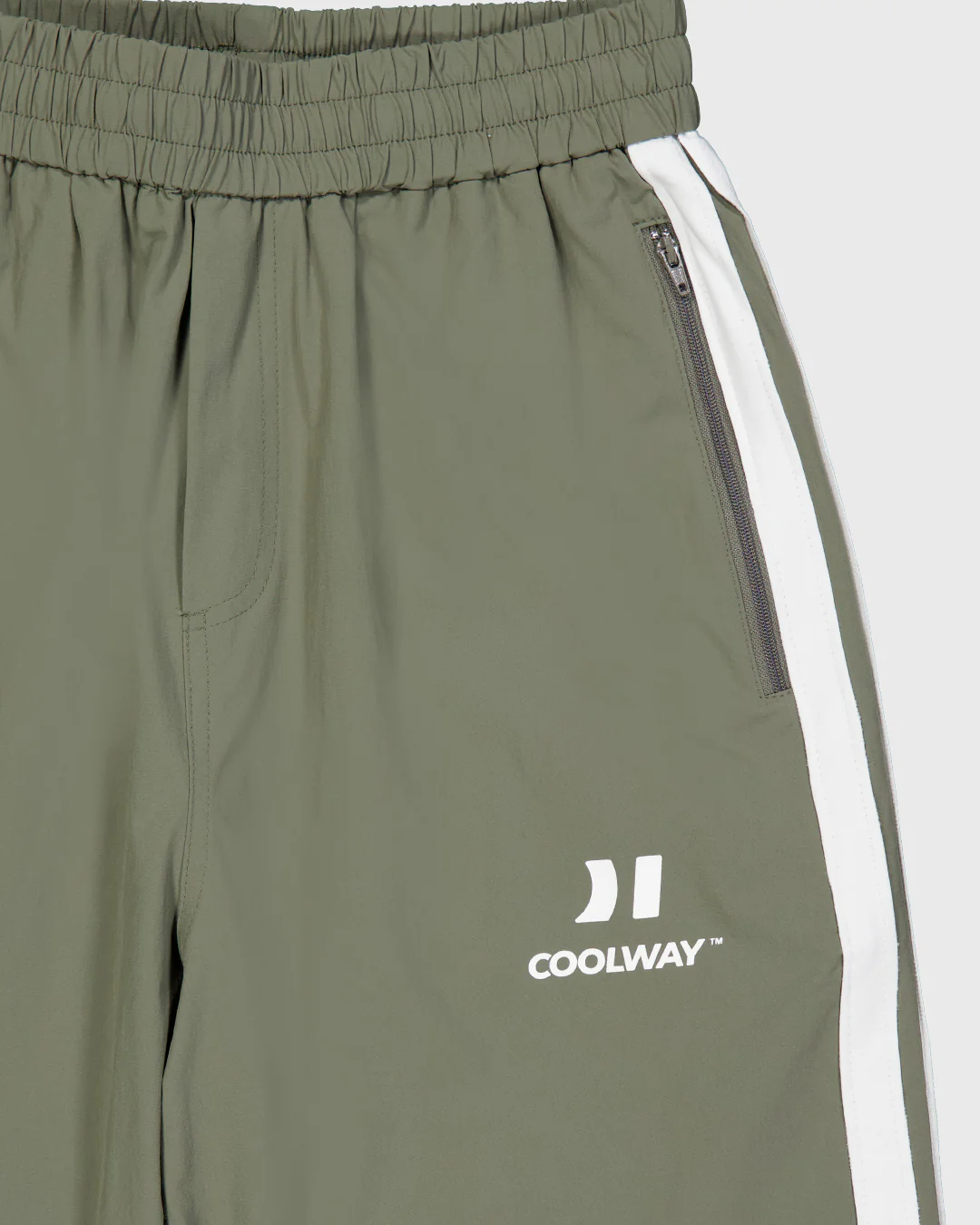Olive Nylon Track Pants - Image 7